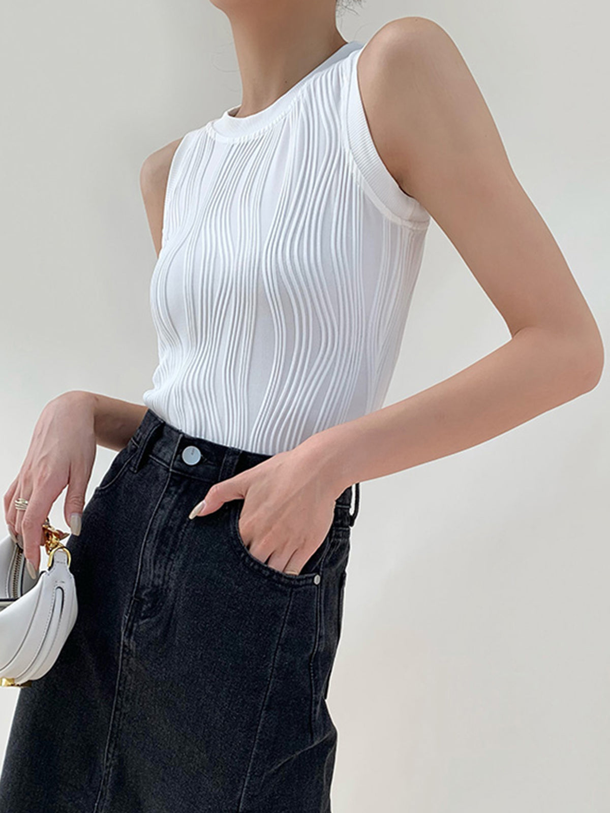 Dames Tanktop Zomer Slim Fit Ribbroek Model
