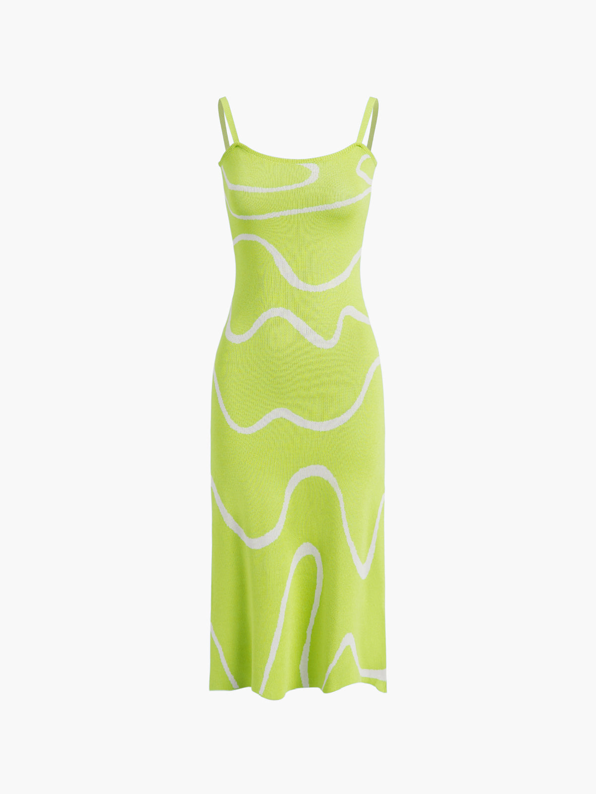 Jurk Abstract Patroon Dunne Schouderbandjes Zomerjurk