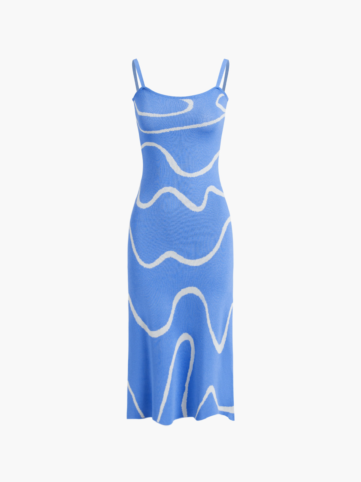 Jurk Abstract Patroon Dunne Schouderbandjes Zomerjurk