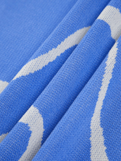 Jurk Abstract Patroon Dunne Schouderbandjes Zomerjurk