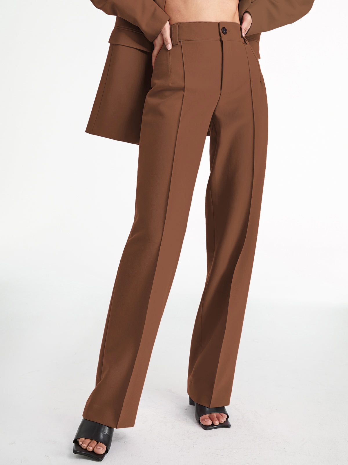 Hoge Taille Plooi Broek voor Dames Comfortabel