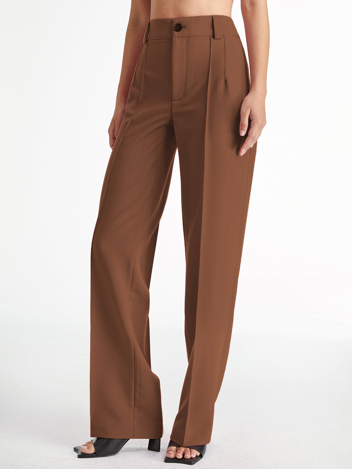Hoge Taille Plooi Broek voor Dames Comfortabel
