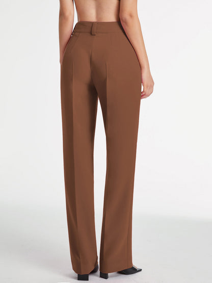 Hoge Taille Plooi Broek voor Dames Comfortabel