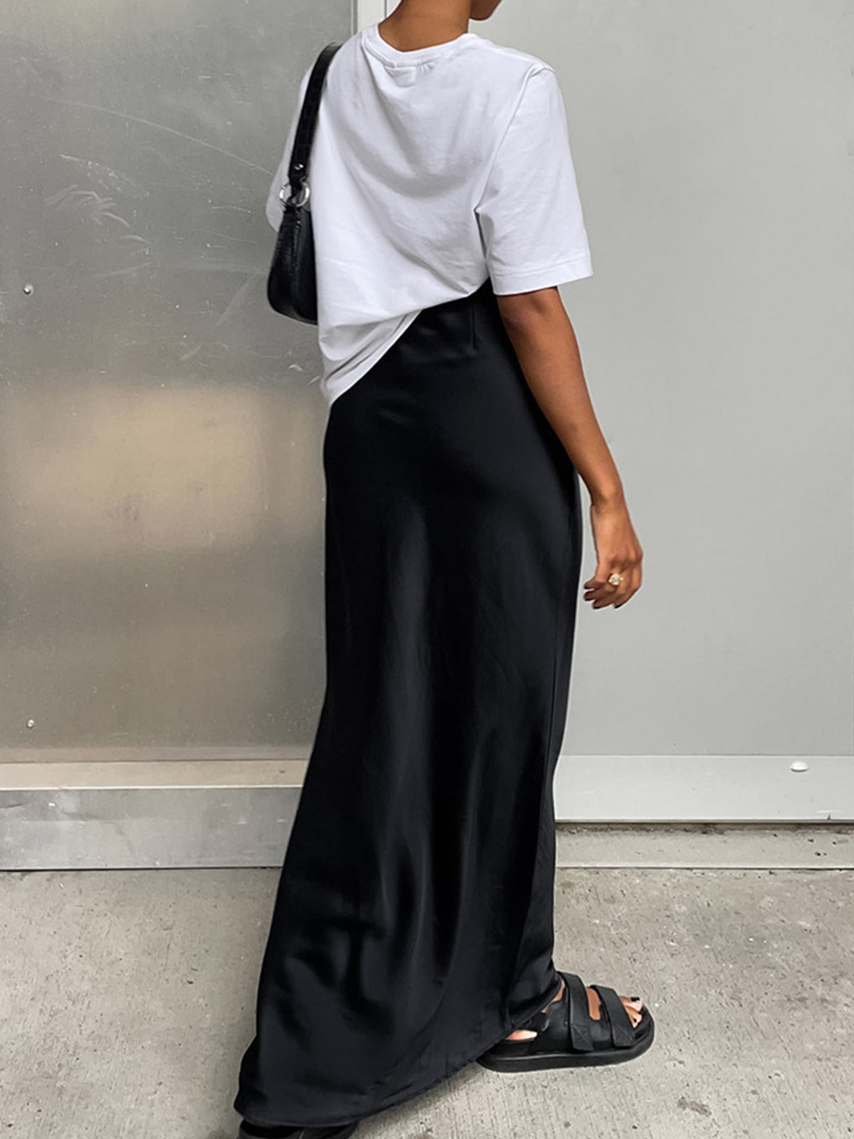 Satijnen Maxi Rok Dames Elegant Lang