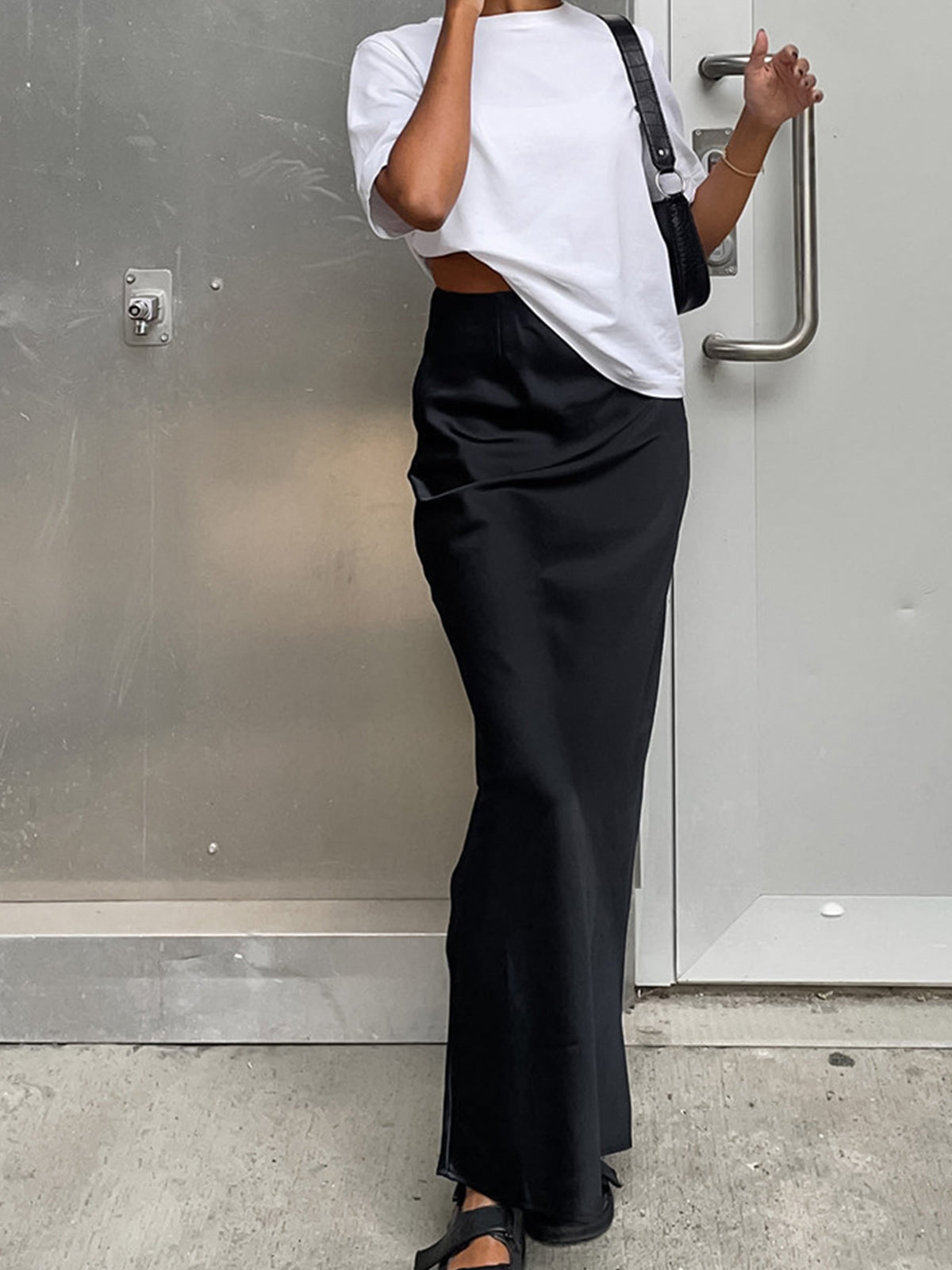 Satijnen Maxi Rok Dames Elegant Lang - StudioMarella