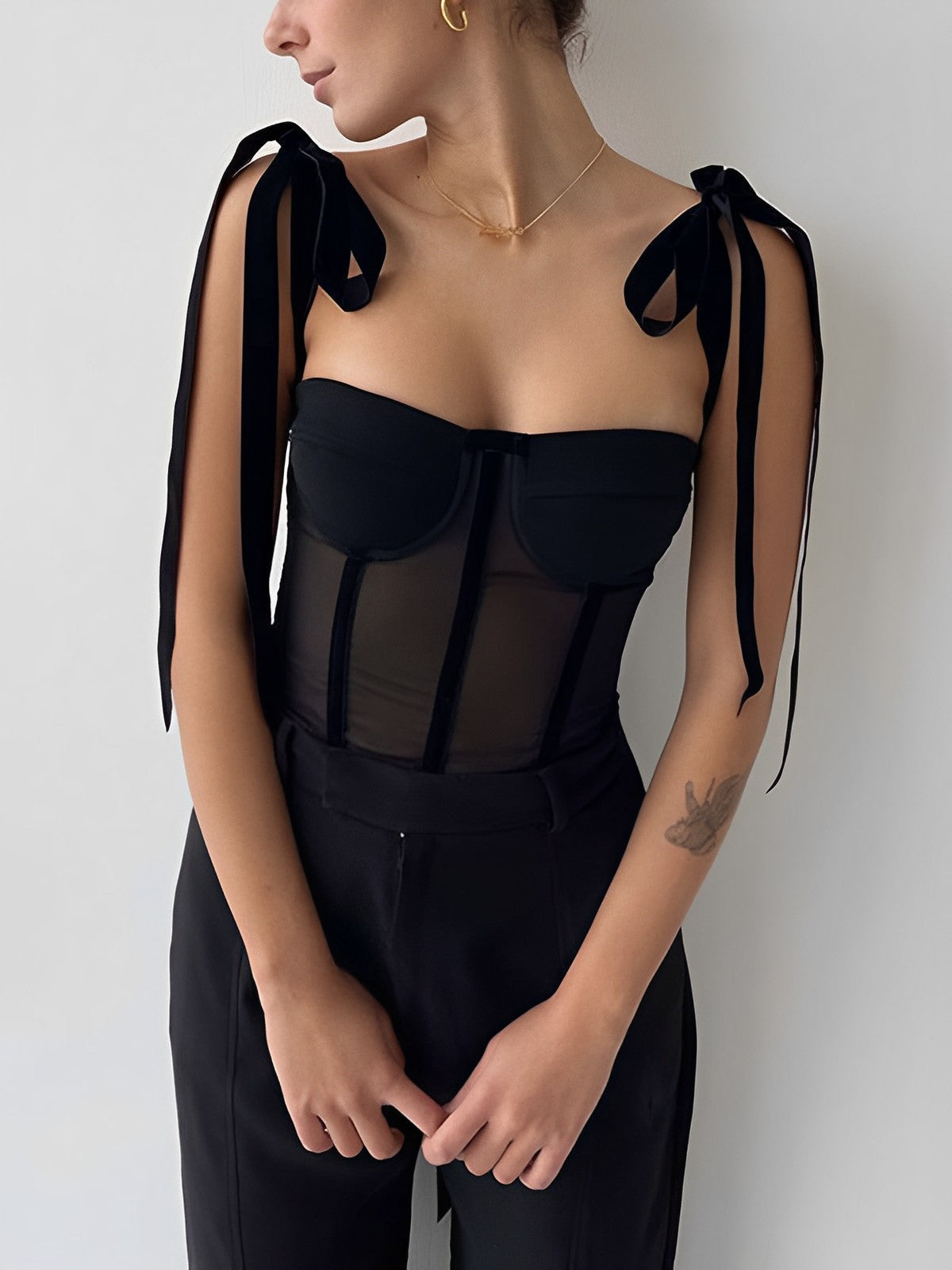 Mesh Bustier Top voor Dames Doorzichtig en Elegant - StudioMarella