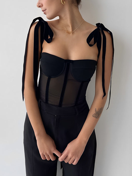 Mesh Bustier Top voor Dames Doorzichtig en Elegant - StudioMarella