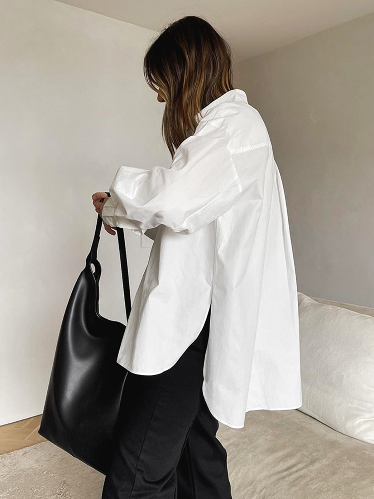 Dames Blouse Oversized Elegante Klassieke Stijl