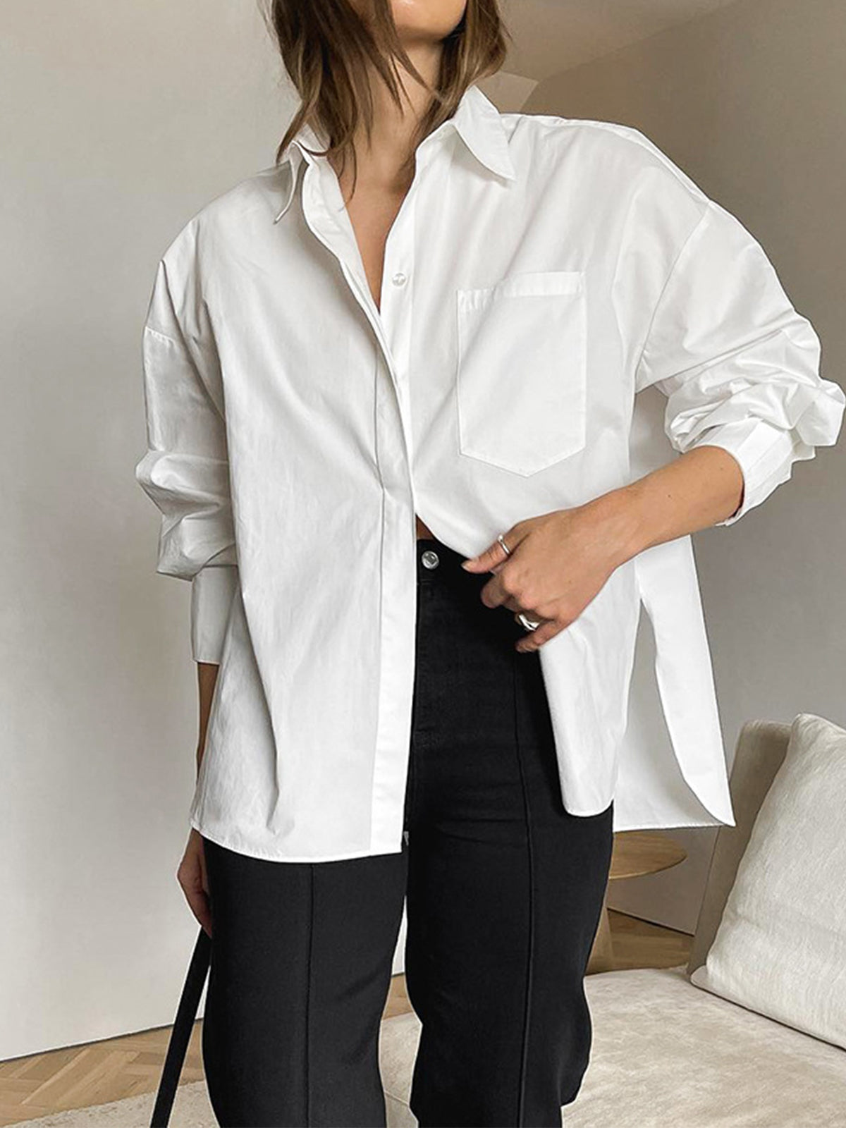 Dames Blouse Oversized Elegante Klassieke Stijl - StudioMarella