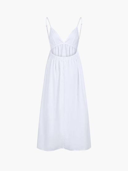 Rugloze Maxi Jurk Zomerjurk Elegant Cut-Out Design