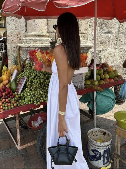 Rugloze Maxi Jurk Zomerjurk Elegant Cut-Out Design