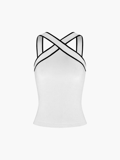 Vrouwelijke Cross Halter Top Elegante Zomerjurk