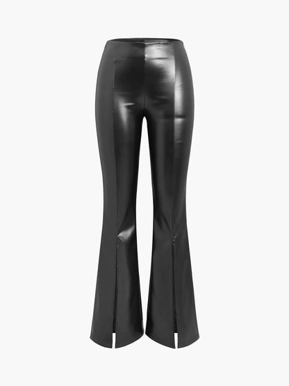 High Waist Broek met Ritsen Stijlvolle Flair Model