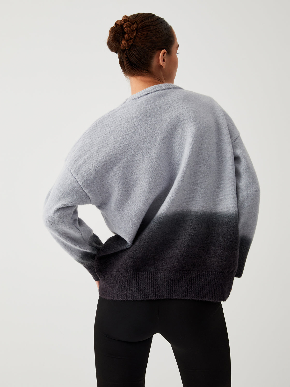 Donkergrijze Ombre Trui voor Plus Size Dames