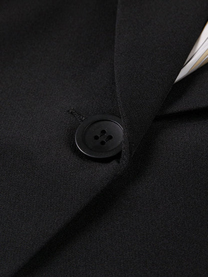 Dames Blazer Zwart Kantoorjasje Kort Modieus Design