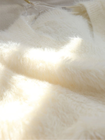 Damestrui V-Hals Zachte Gebreide Fleece Trui