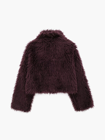 Damesjas Faux Fur Kort Model Zachte Warme Jas