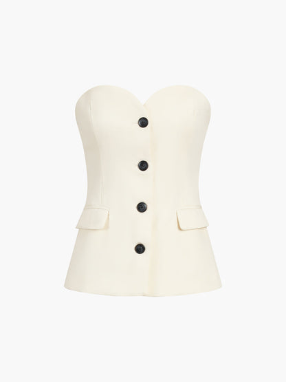 Dames Set Strapless Top en Broek Luxe Tweedelig