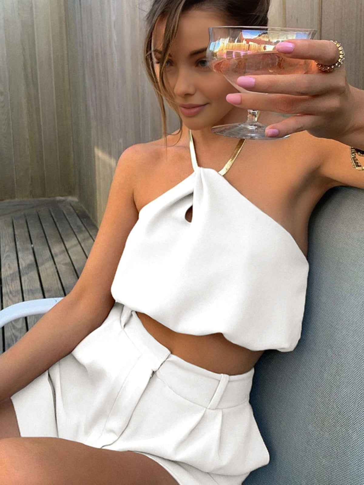 Mouwloze Zomer Top – Satijn Crop Top Vrouw - StudioMarella