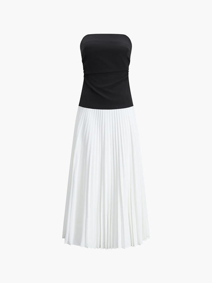 Vrouwelijke Bustier Top met Lange Maxi Rok
