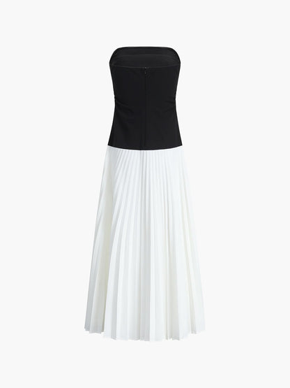 Vrouwelijke Bustier Top met Lange Maxi Rok