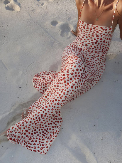 Vrouwelijke Zomerjurk Bloemenprint Spaghettibandjes Comfortabel - StudioMarella