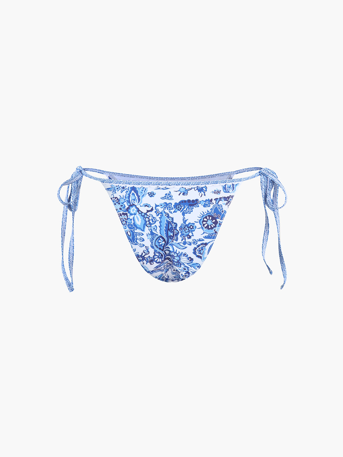 Halter Bikini Set Blauw Gedrukt Stijlvol Strandkleding