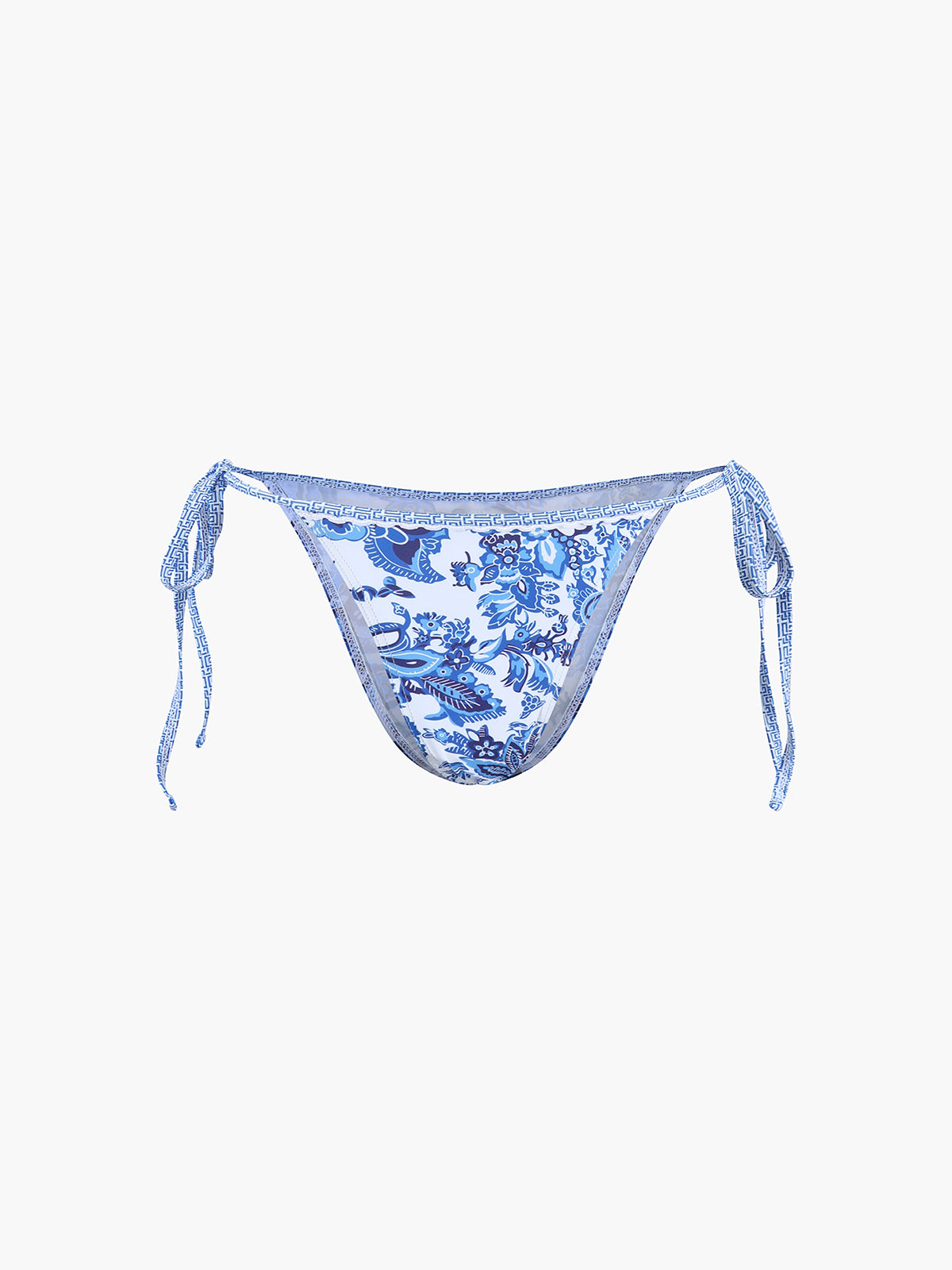 Halter Bikini Set Blauw Gedrukt Stijlvol Strandkleding