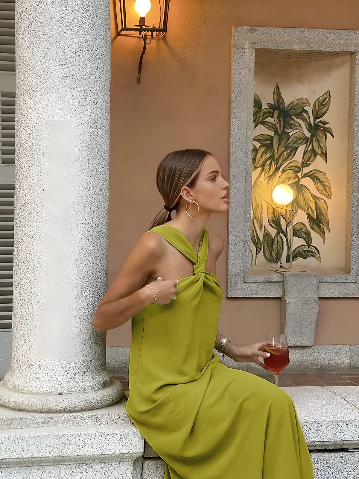Elegante Avondjurk voor Vrouw Halterneck Maxi Jurk