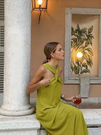 Elegante Avondjurk voor Vrouw Halterneck Maxi Jurk