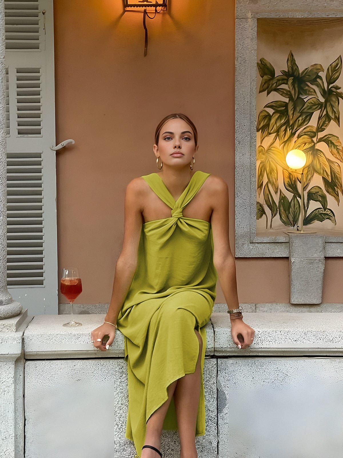 Elegante Avondjurk voor Vrouw Halterneck Maxi Jurk - StudioMarella