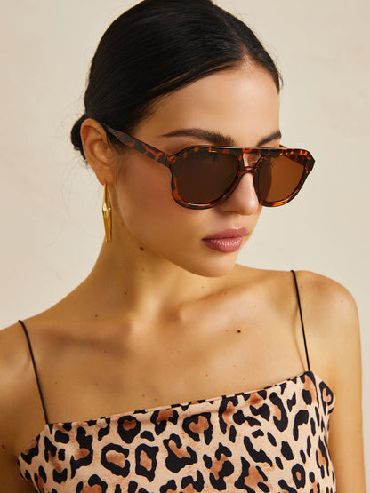 Leopard Print Zonnebril Trendy Damestijl - StudioMarella