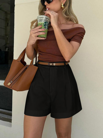 Dames Korte Broek Hoge Taille Zomerbroek Regular Fit