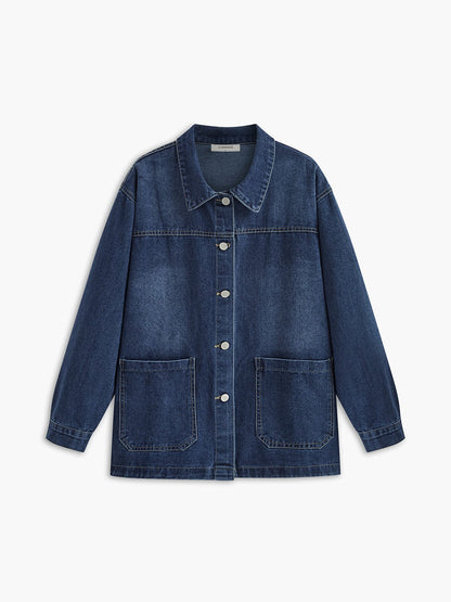 Oversized Denim Jas Relaxt en Stijlvol
