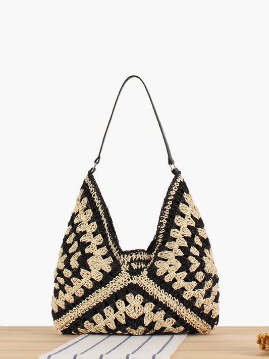 Boho Schoudertas Macramé Gehaakt Stro Vintage Look - StudioMarella