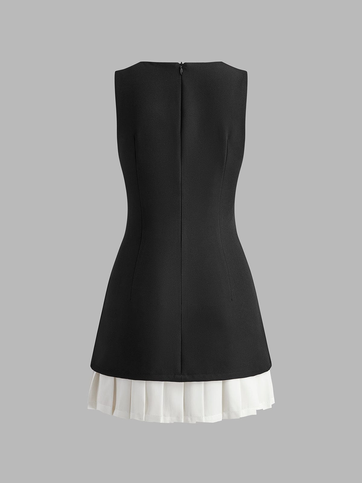 Mouwloze Jurk met Plissé en Elegante Vrouwelijke Snit