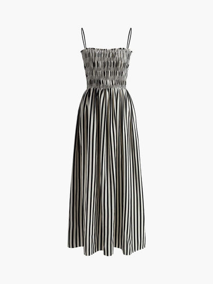 Vrouwen Zomerjurk Strepen Smock Model Elegante Jurk