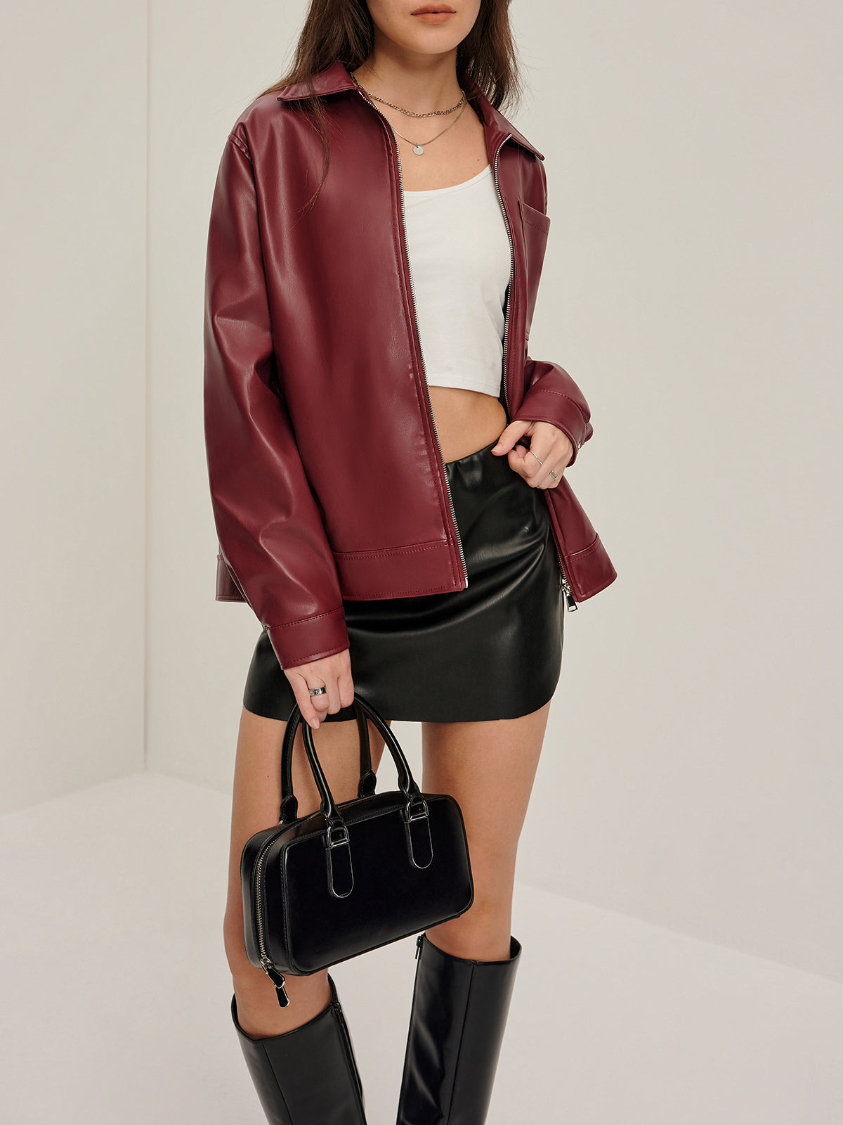 Vegan Leer Jas Retro Stijl Regular Fit