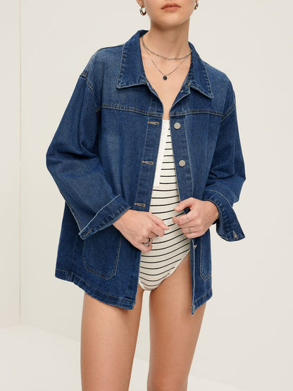 Oversized Denim Jas Relaxt en Stijlvol