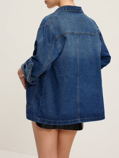 Oversized Denim Jas Relaxt en Stijlvol
