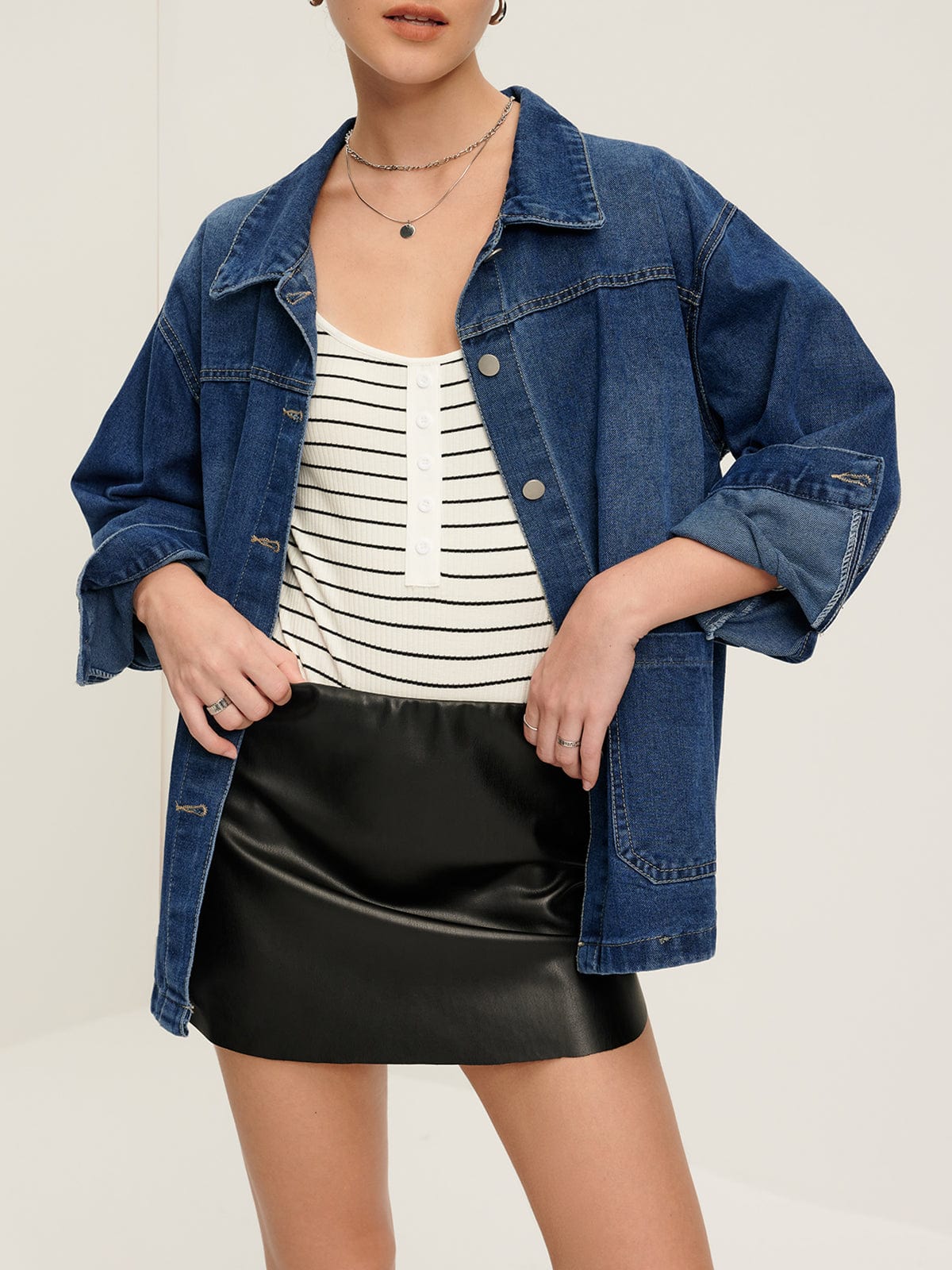 Oversized Denim Jas Relaxt en Stijlvol