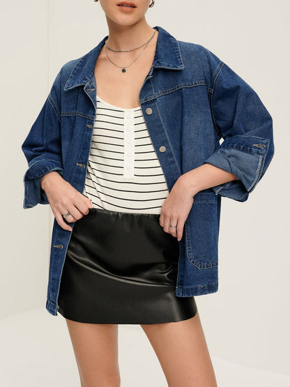 Oversized Denim Jas Relaxt en Stijlvol