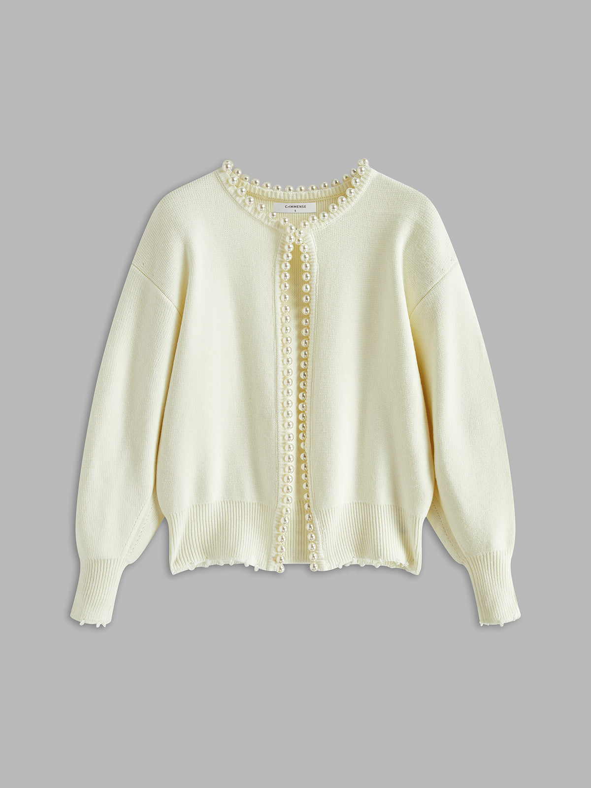 Talicia Cardigan Met Gefranste Randen en Parelmoeren Knopen