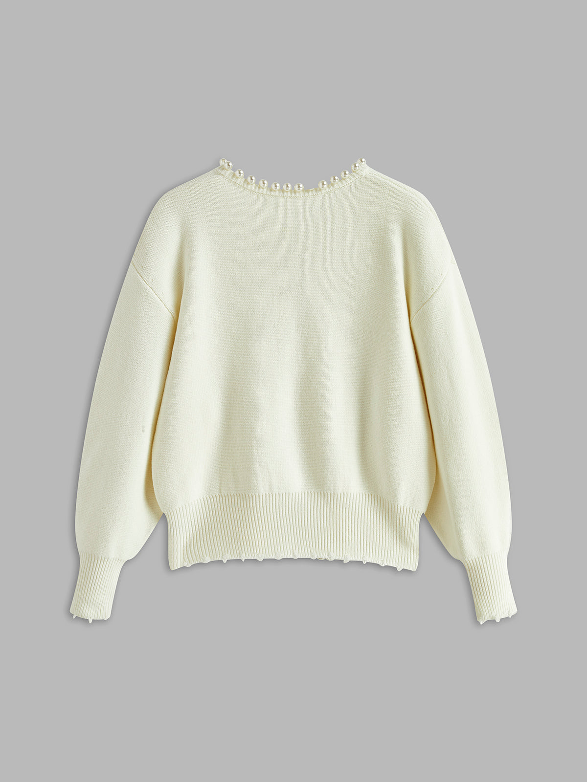 Talicia Cardigan Met Gefranste Randen en Parelmoeren Knopen