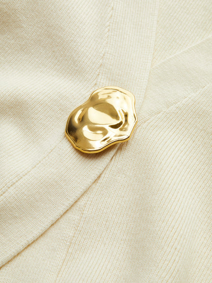 Alyshia Cardigan Effen Kleur Gouden Knopen