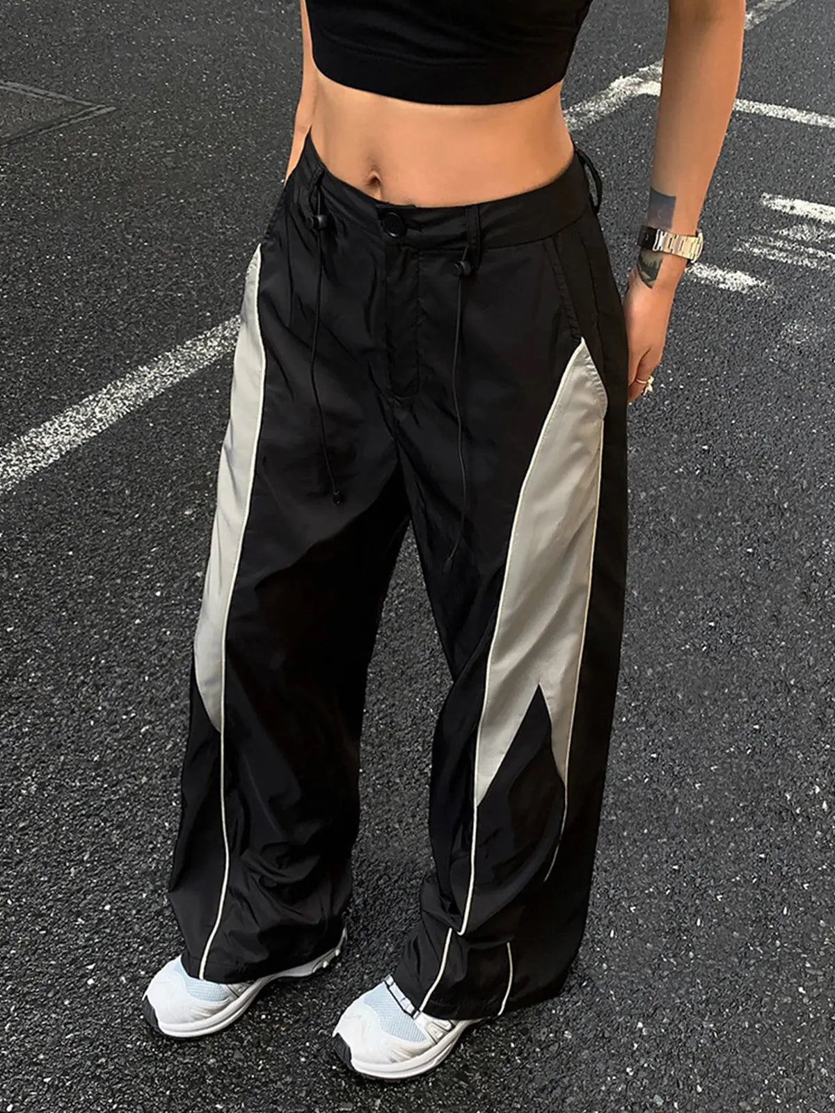 Joggingbroek Wijd en Comfortabel met Sportief Streepdesign
