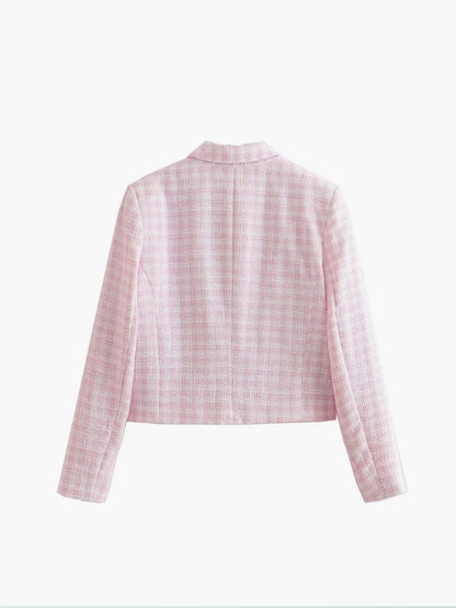 Dames Jasje Roze Met Gouden Knopen
