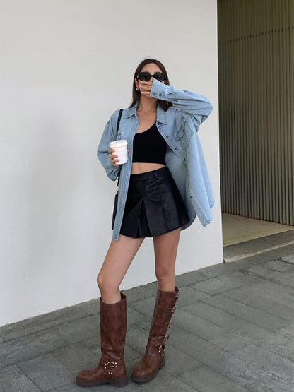 Oversized Jeans Blouse Lose Fit en Comfortabel
