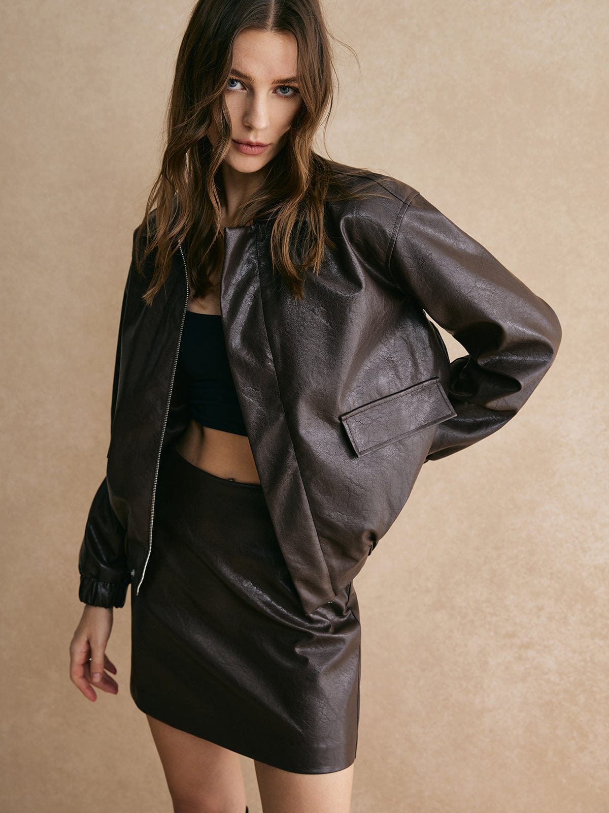 Leren Bomberjas Moderne Casual Stijl - StudioMarella
