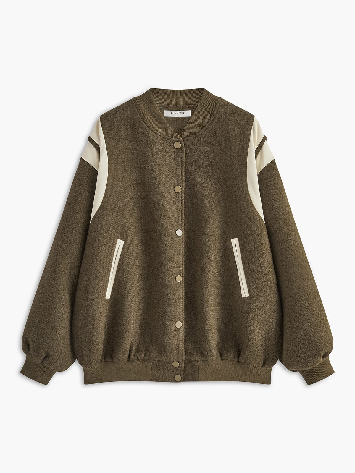 Retro Varsity Jas met Strepen en Ribben